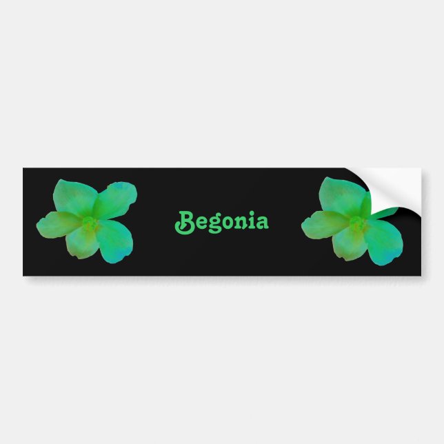 Green Begonia Customizable Bumper Sticker (Front)
