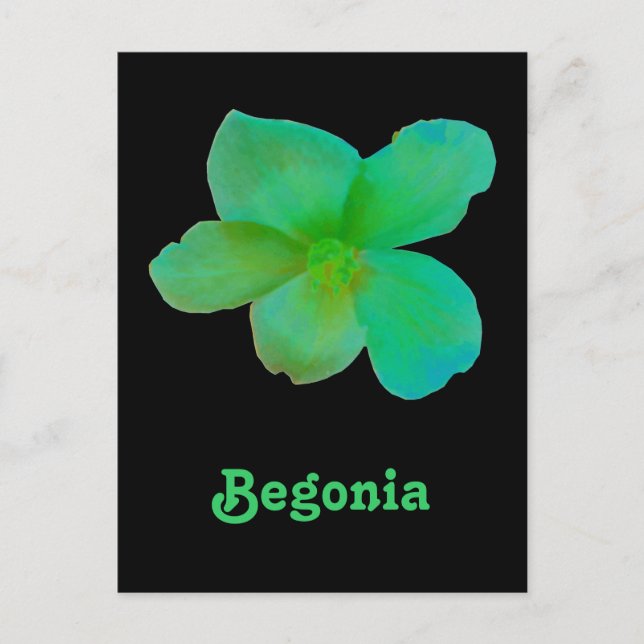 Green Begonia Customizable Postcard (Front)