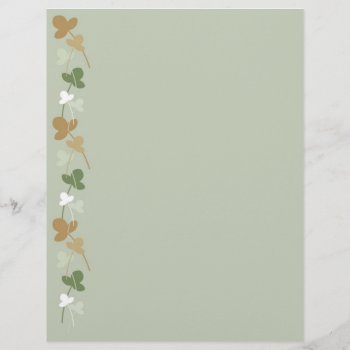 Green  Beige And Brown Flowers And Leaves by madelaide at Zazzle