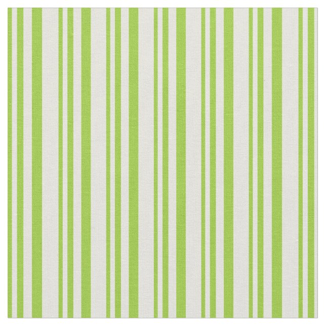 Green & Beige Colored Striped Pattern Fabric (Close Up)