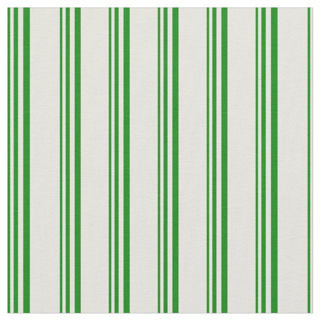Green & Beige Colored Stripes Pattern Fabric (Close Up)