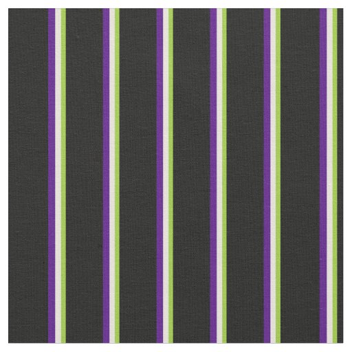 Green, Beige, Indigo & Black Stripes Pattern Fabric
