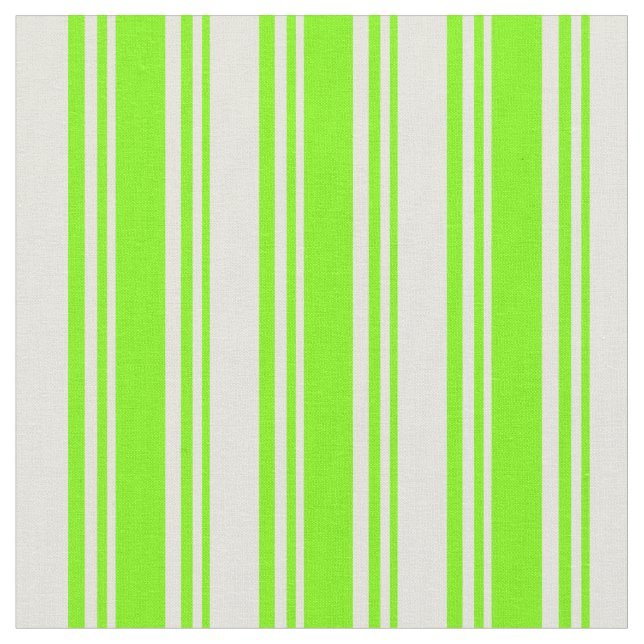 Green & Beige Lines Pattern Fabric (Close Up)