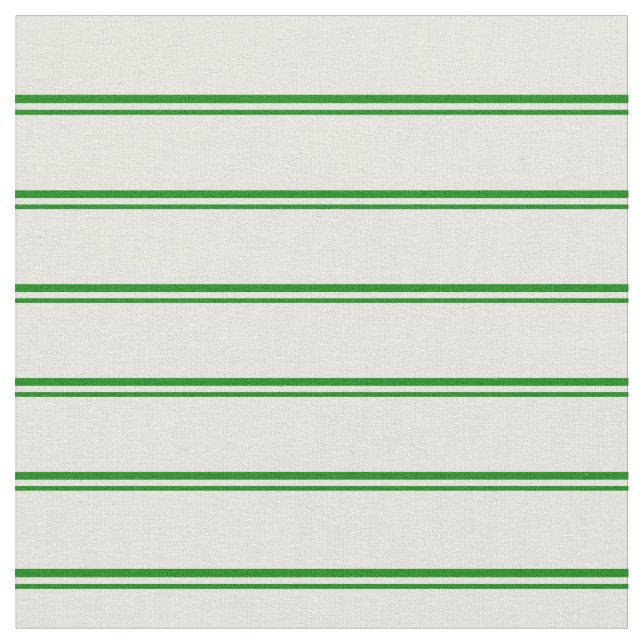 Green & Beige Lines/Stripes Pattern Fabric (Close Up)