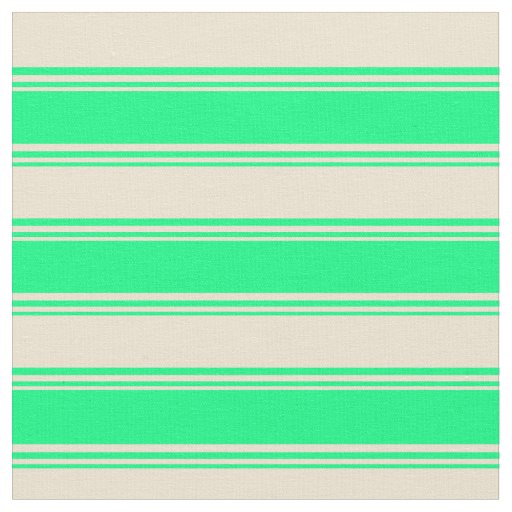 Green & Beige Pattern of Stripes Fabric