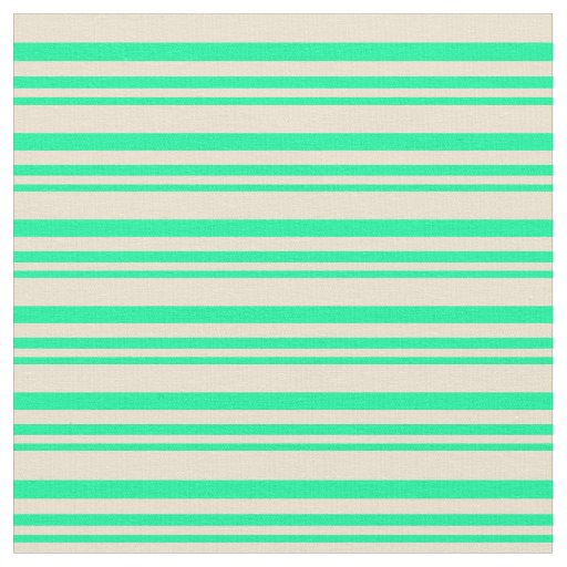Green & Beige Striped Pattern Fabric