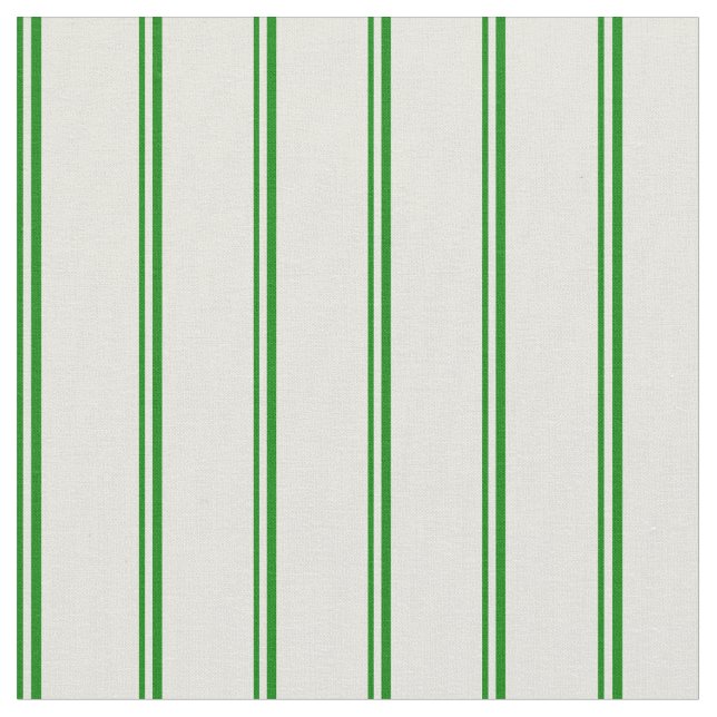 Green & Beige Stripes Pattern Fabric (Close Up)