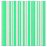 [ Thumbnail: Green & Beige Stripes Pattern Fabric ]