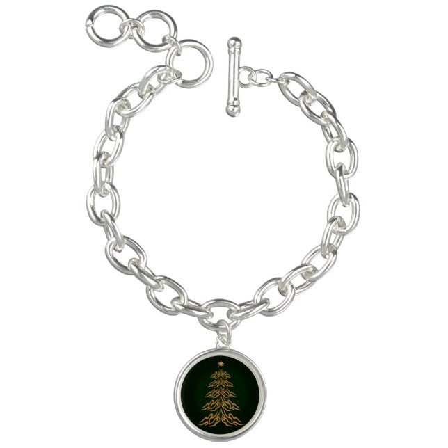 Green Bell Christmas Tree Charm Bracelet (Product)