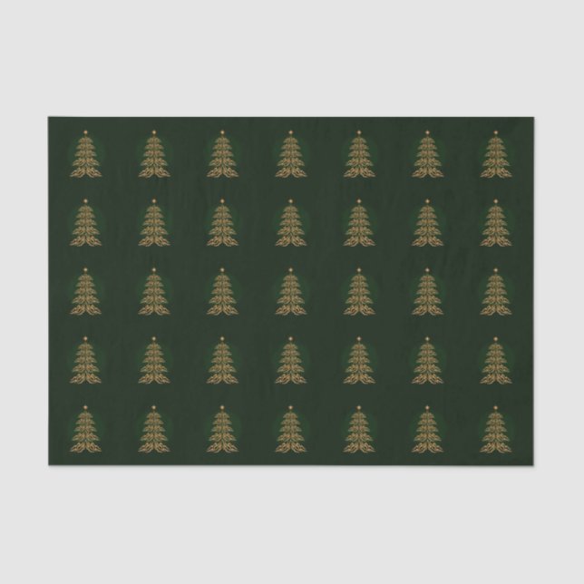 Green Bell Christmas Tree Tissue Paper (Front)