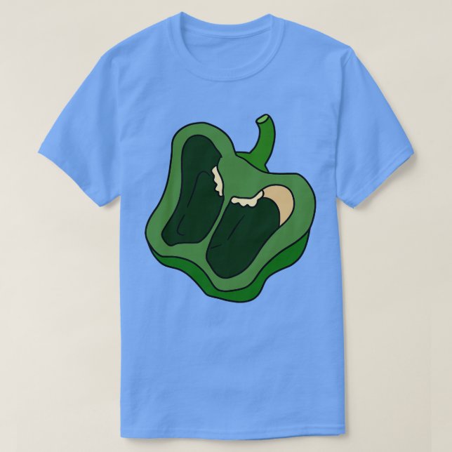 Green Bell Pepper Half Slice T-Shirt (Design Front)