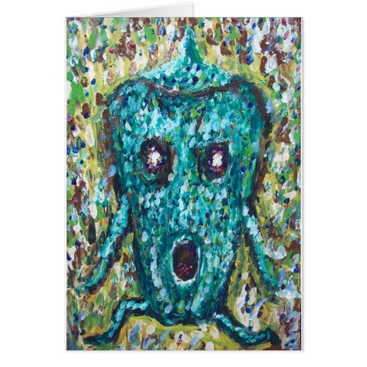 Green Bell Pepper running away from something Cards (Front)