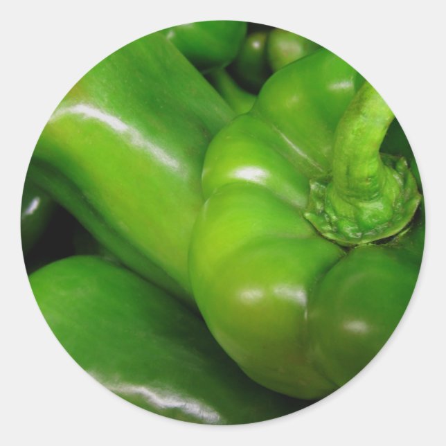 Green Bell Peppers Gift Range Classic Round Sticker (Front)
