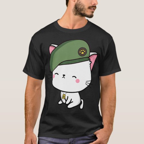 Green Beret Angora Cat T_Shirt