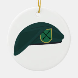 Green Beret Ceramic Ornament