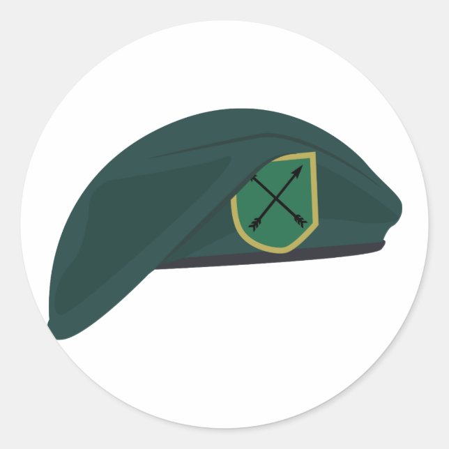 Green Beret Classic Round Sticker (Front)