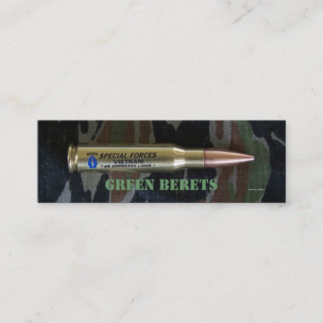 green berets special forces group bookmarker mini business card (Front)