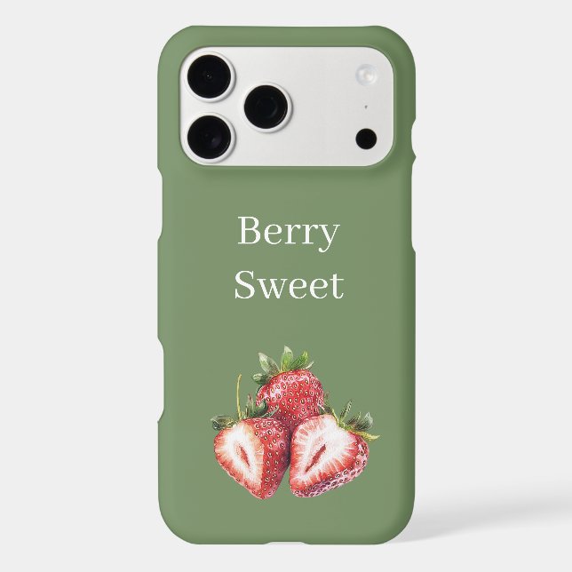Green Berry Sweet Strawberries   iPhone Case (Back)