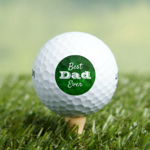 Green Best Dad Ever Modern Bold Script Typography Golf Balls