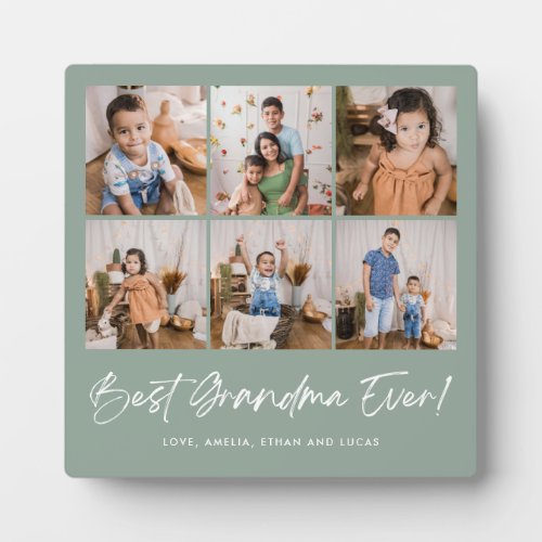 Green Best Grandma Ever Six Photo Plaque