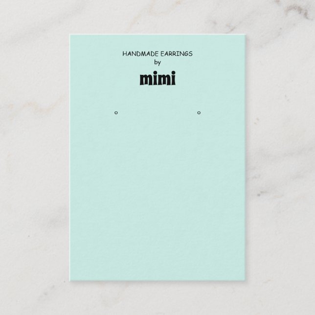 Green Bible Verse Earring Display  Business Card (Front)