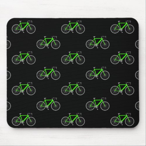 green bicycle on black mouse pad