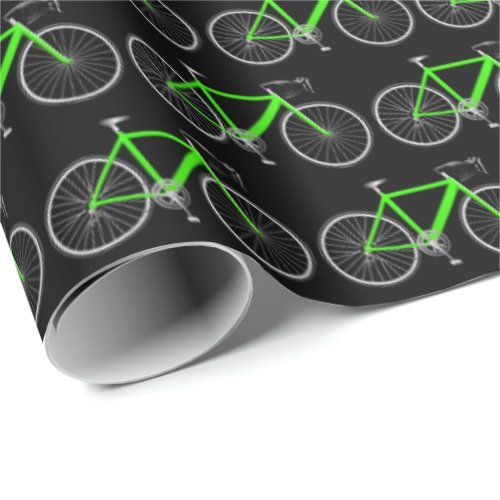 green bicycle on black wrapping paper