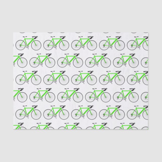 Green Bicycle on White Tissue Paper (Front)