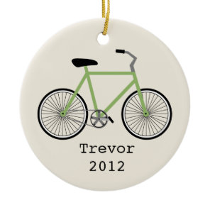 Green Bicycle Personalized Ornament
