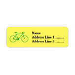 [ Thumbnail: Green Bicycle Silhouette Return Address Label ]