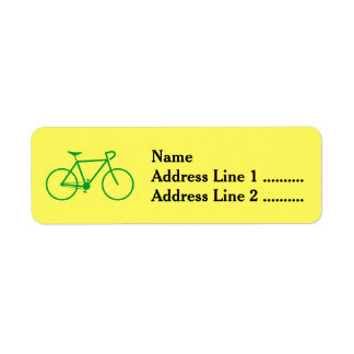 Green Bicycle Silhouette Return Address Label