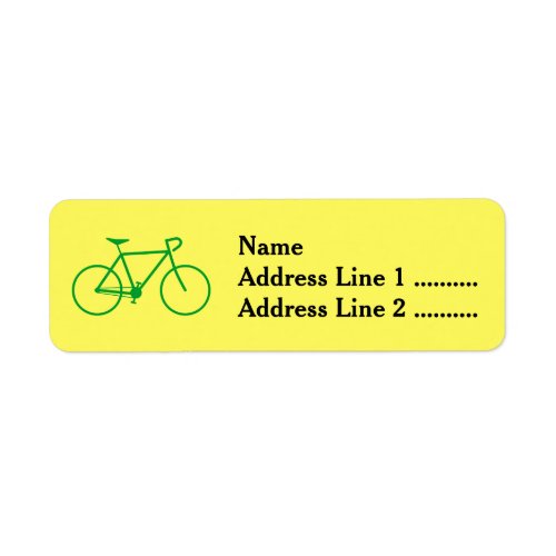 Green Bicycle Silhouette Return Address Label