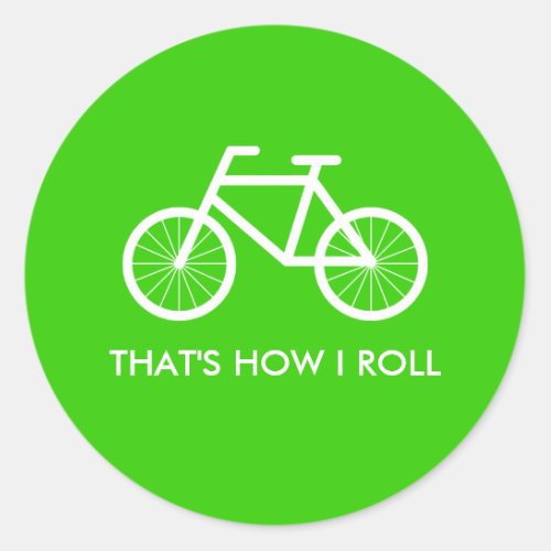 Green bicycle stickers with cute bike riding quote