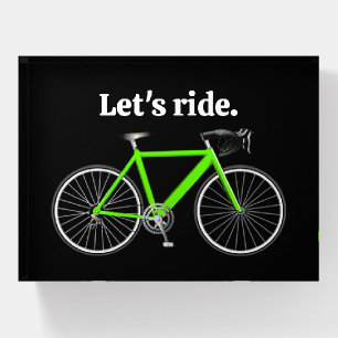 Green Bicycle With Motivational Quote Paperweight
