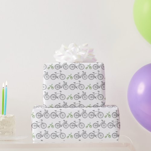 Green Bicycle Wrapping Paper