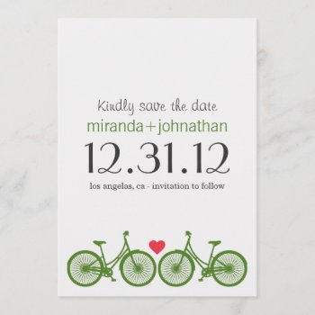 Green Bicycles Design Save The Dates Save The Date by AllyJCat at Zazzle