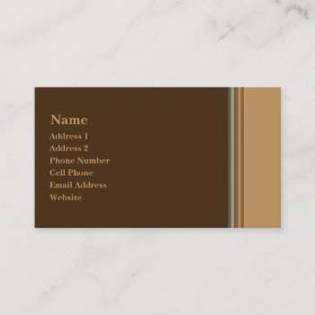 Green Biege Striped Business Card by DonnaGrayson at Zazzle