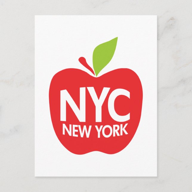 Green Big Apple NYC Postcard (Front)