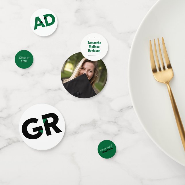 Green Big Bold Angle-Cut Letters Graduation Confetti (Group)