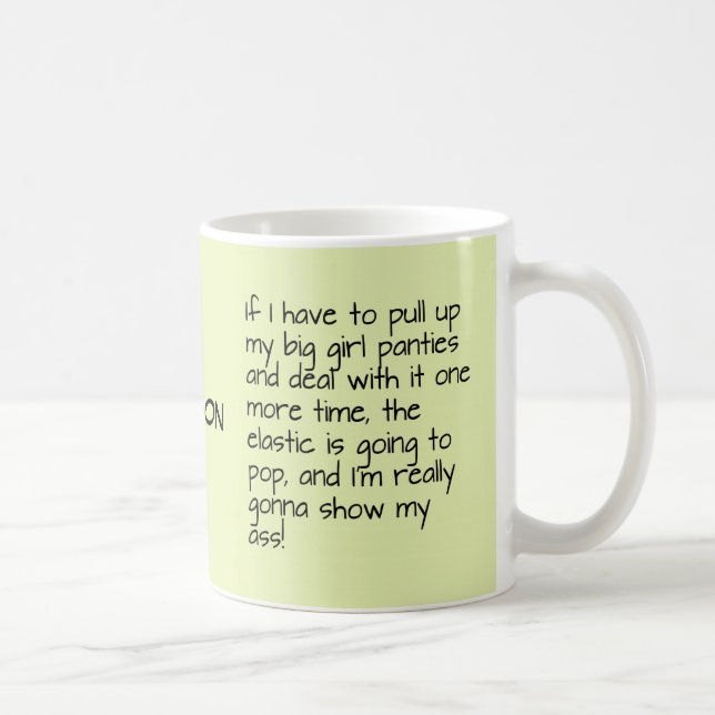 Green Big Girl Panties Words Name Personalized Coffee Mug (Right)