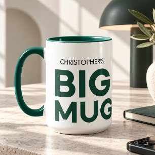 Green Big Mug   Huge Mug   Custom Name Mug
