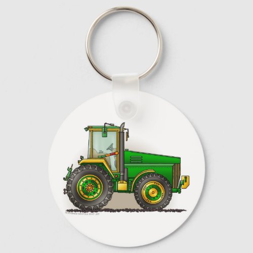 Green Big Tractor Key Chains