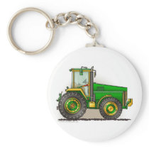 Green Big Tractor Key Chains