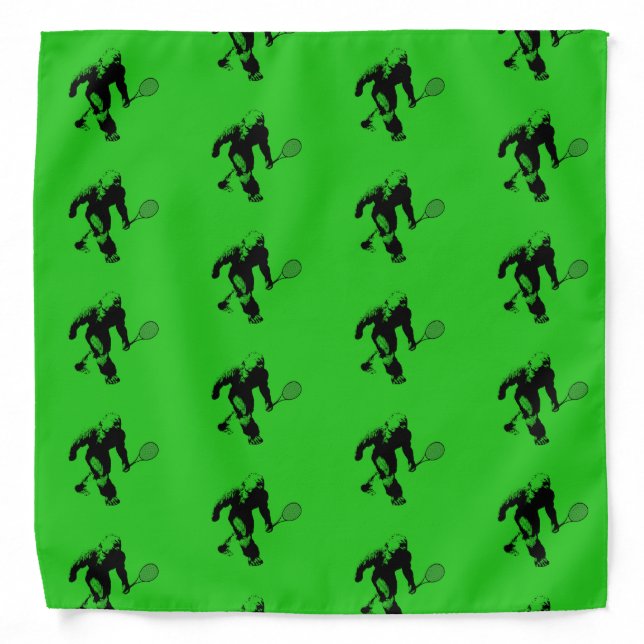 Green Bigfoot Tennis Pattern Bandana (Front)