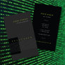 Green Binary Code Computer Tech Modern Minimalist Business Card