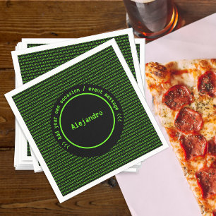 Green Binary Machine Code - Computer Business Guys Napkins