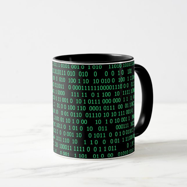 Green Binary Numeral System Mug (Front Right)