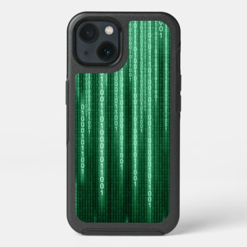 Green Binary Rain iPhone 13 Case