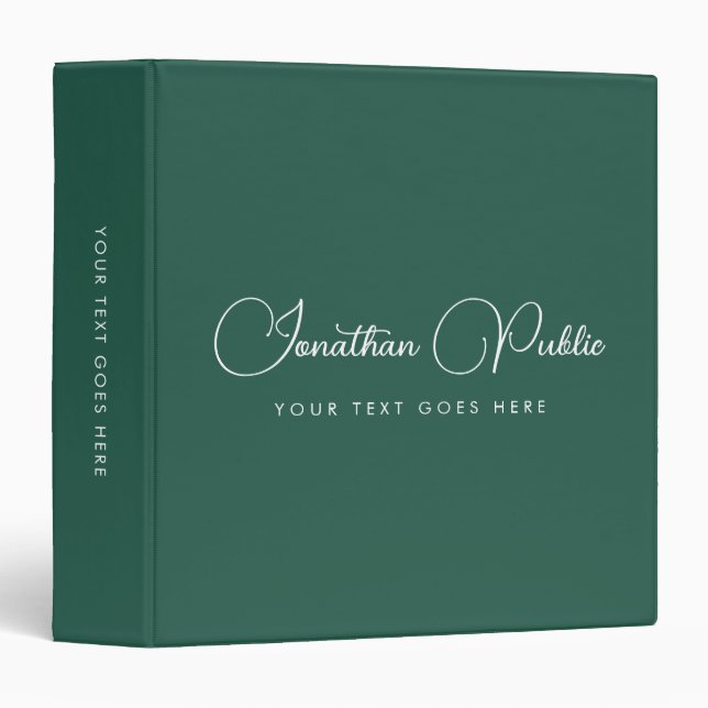 Green Binder Typography Name Upload Your Logo Here (Front/Spine)