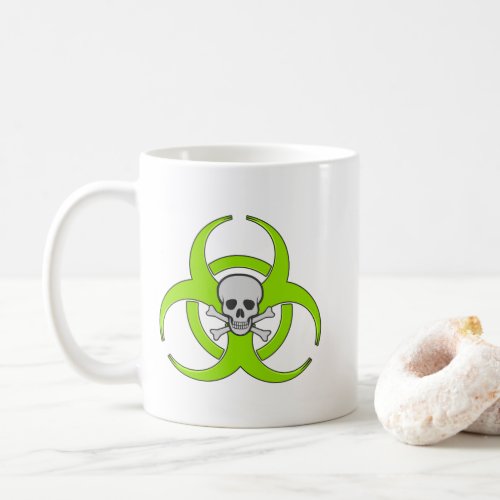 Green Biohazard Skull Mug